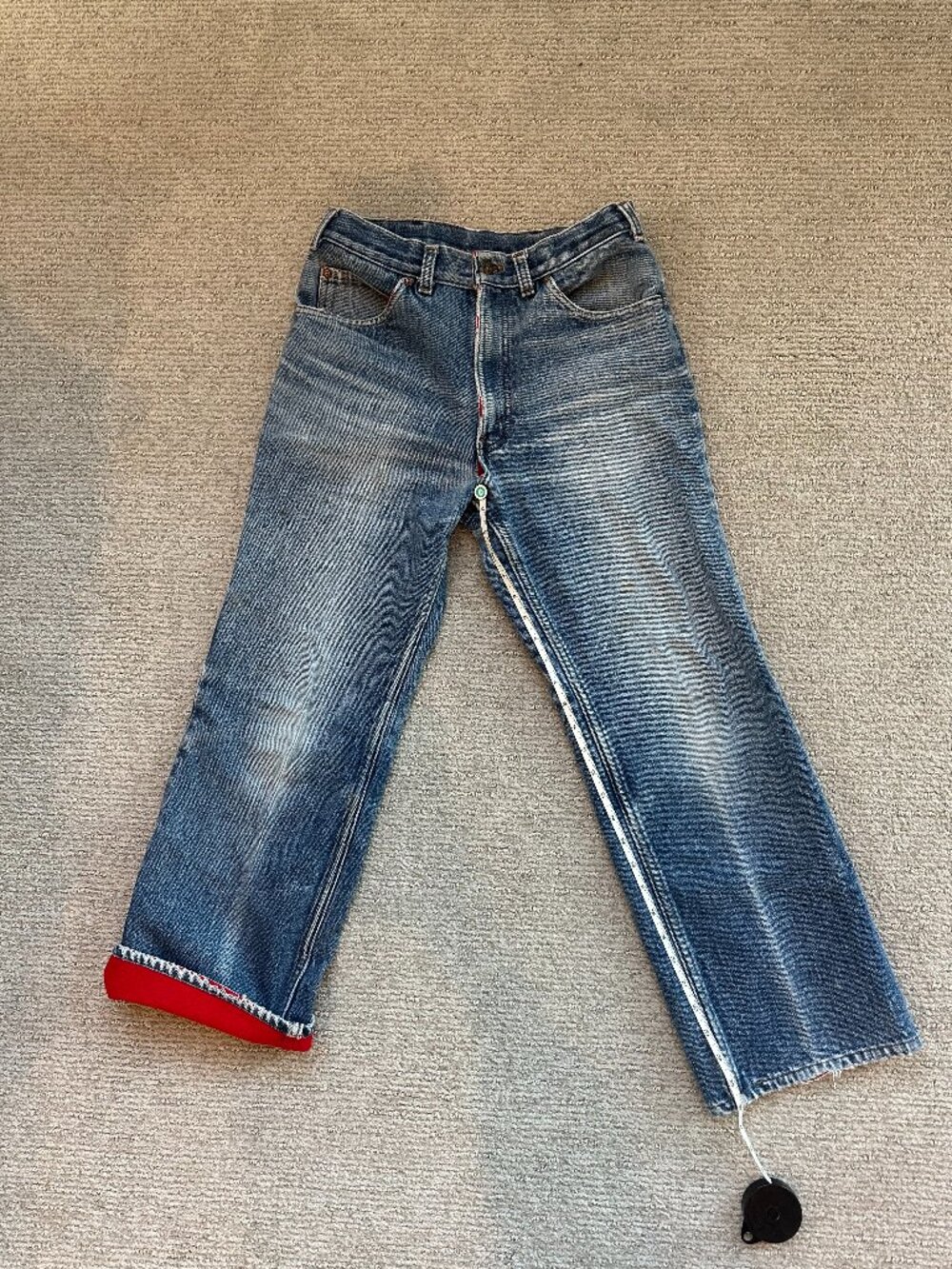 Vintage 80's Orange Tab Levi's Saddelman 39103-2517 Fleece Lined Jeans
